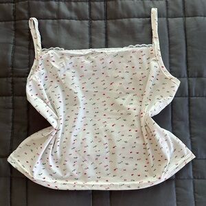 Small Ditszy Floral Print White Camisole